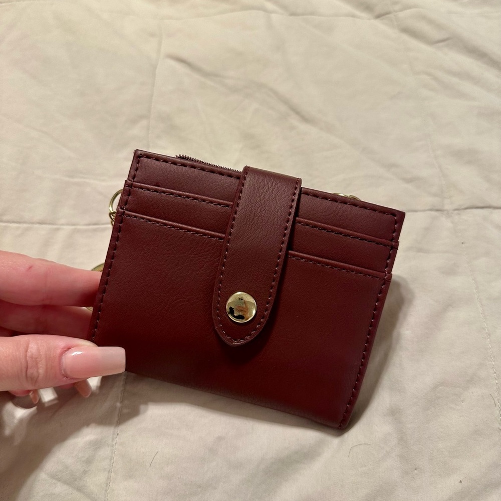 Small vegan leather Maroon wallet